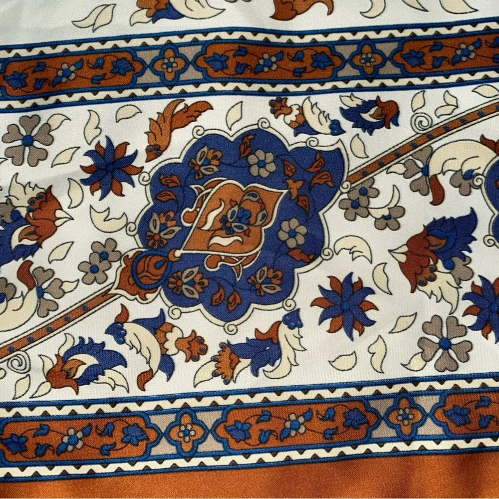 Bursa Vintage Silk Scarf  37” X‎ 37” Multicolored